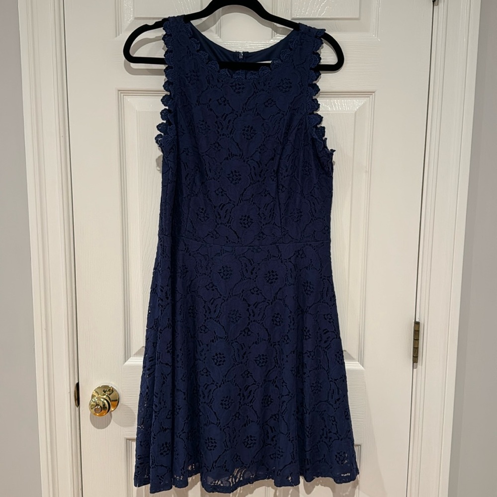 Tash+Sophie navy blue floral lace dress size 14